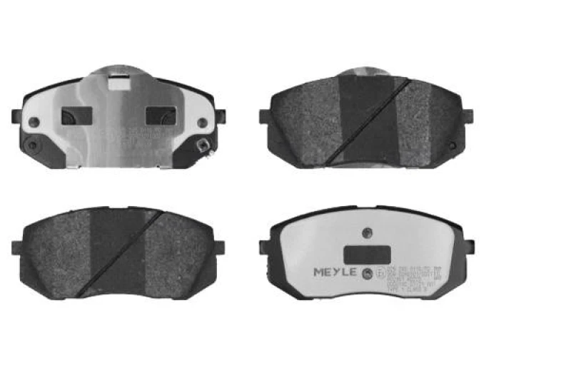 Image of MEYLE 025 245 0116/PD Brake pad set Front Axle, with acoustic wear warning, MEYLE-PD Quality, with anti-squeak plate Brake Pad Set,disc brake (402)