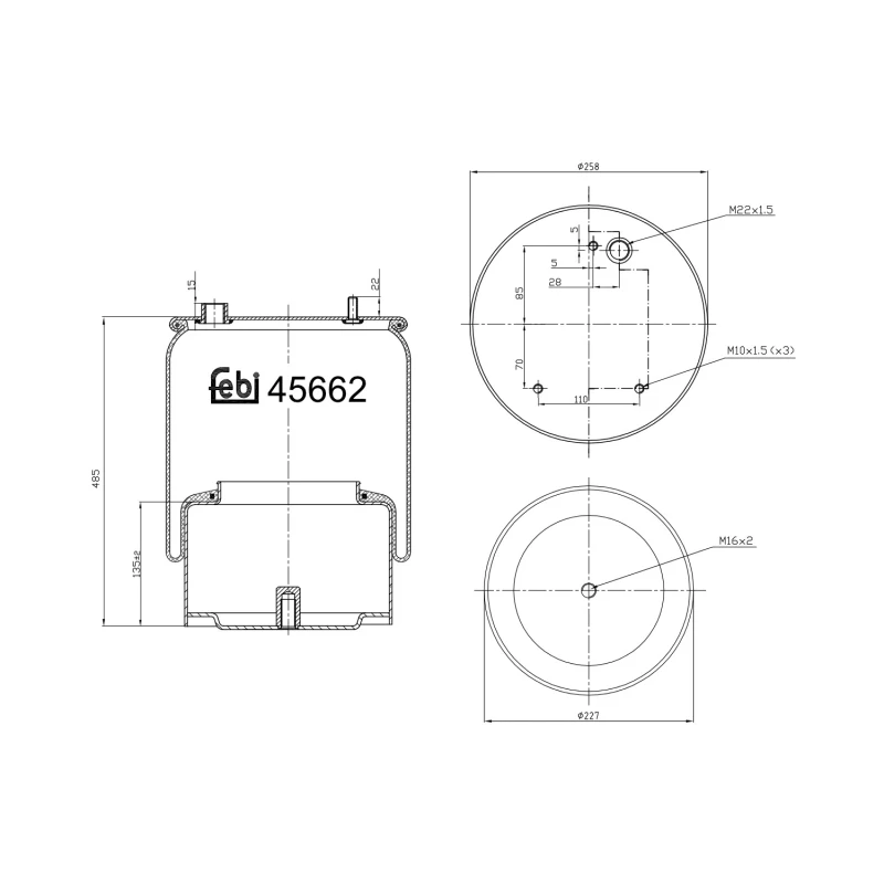 Image of FEBI BILSTEIN 45662 Boot, air suspension Boot,air suspension (324)