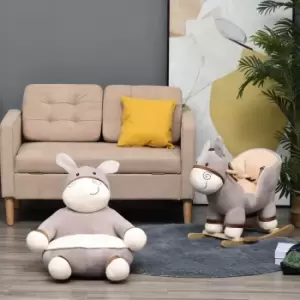 Image of Kids Animal Donkey Cartoon Soft Chair with Armrest 60 x 55 x 60cm Grey