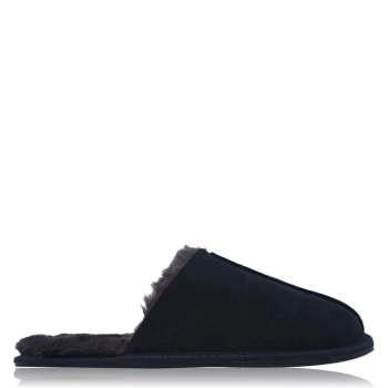 Image of Howick Suede Mule Slippers Mens - Navy