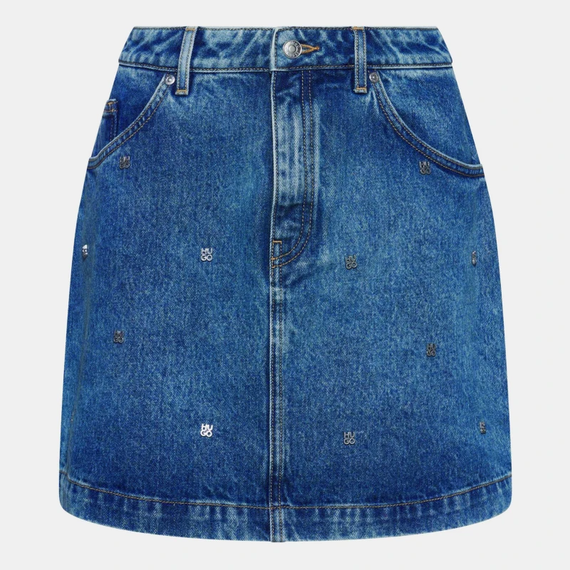 Image of Hugo Gebisi Denim Mini Skirt - Blue Blue 12