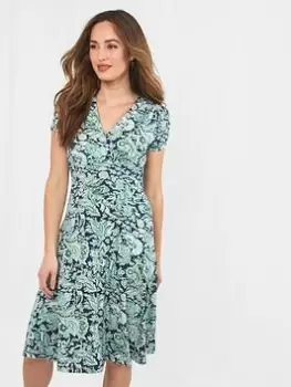 image of Joe Browns Perfect Paisley Jersey Dress -green, Green, Size 10, Women