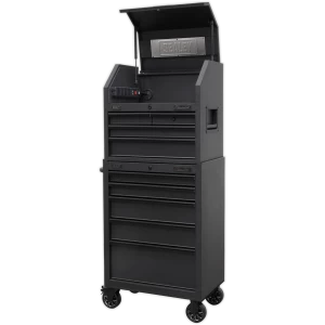 image of Sealey Superline Black Edition 9 Drawer Roller Cabinet and Tool Chest Black