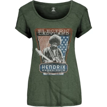 image of Jimi Hendrix - Electric Ladyland Womens Large T-Shirt - Green