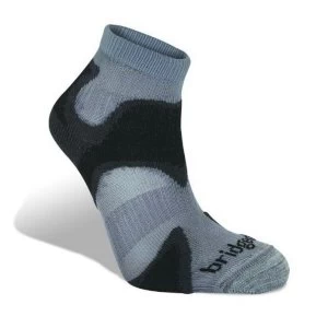 Image of Bridgedale Mens Coolfusion Run Speed Demon Socks Gunmetal Grey and Black Extra Large