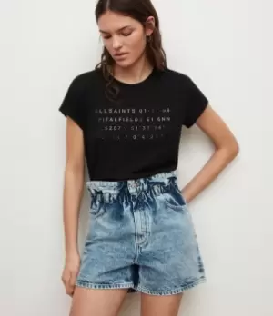 Image of AllSaints Womens Address Anna T-Shirt, Black, Size: 12