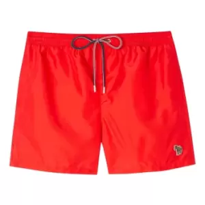 image of Paul Smith Zebra Logo Swim Shorts In Red - Size L