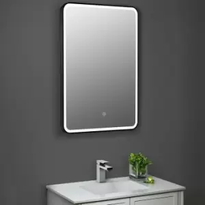 image of Black Framed Bathroom Mirror 700mm h x 500mm w - Hudson Reed