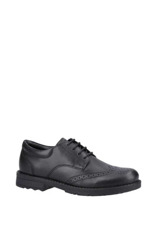 Image of Hush Puppies Boys Brian Junior Leather School Shoes UK Size 13 (EU 32) Black HUS848-BLACK-13