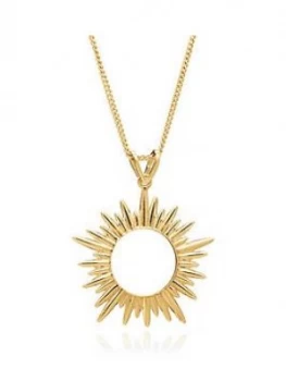 image of Rachel Jackson London 22Ct Gold Plated Silver Medium Sun Pendant Necklace