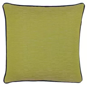 image of Putney Jacquard Cushion Citrine/Navy, Citrine/Navy / 45 x 45cm / Polyester Filled