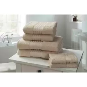 image of Rapport Home Furnishings Windsor 500gsm Towel Bale - 6 Piece - Biscuit