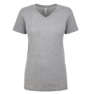 Image of Next Level Womens/Ladies Ideal V-Neck T-Shirt (L) (Heather Grey)