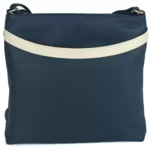 image of Womens/Ladies Aimee Colour Band Handbag (One size) (Navy/White) - Eastern Counties Leather