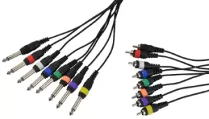 image of "Cobra Mono 3m 4 Way Patch lead With Colour Coded 1/4" (6.35mm) Jacks"