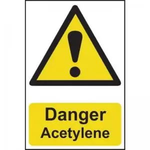 Image of ‘Danger Acetylene’ Sign; Self-Adhesive Semi-Rigid