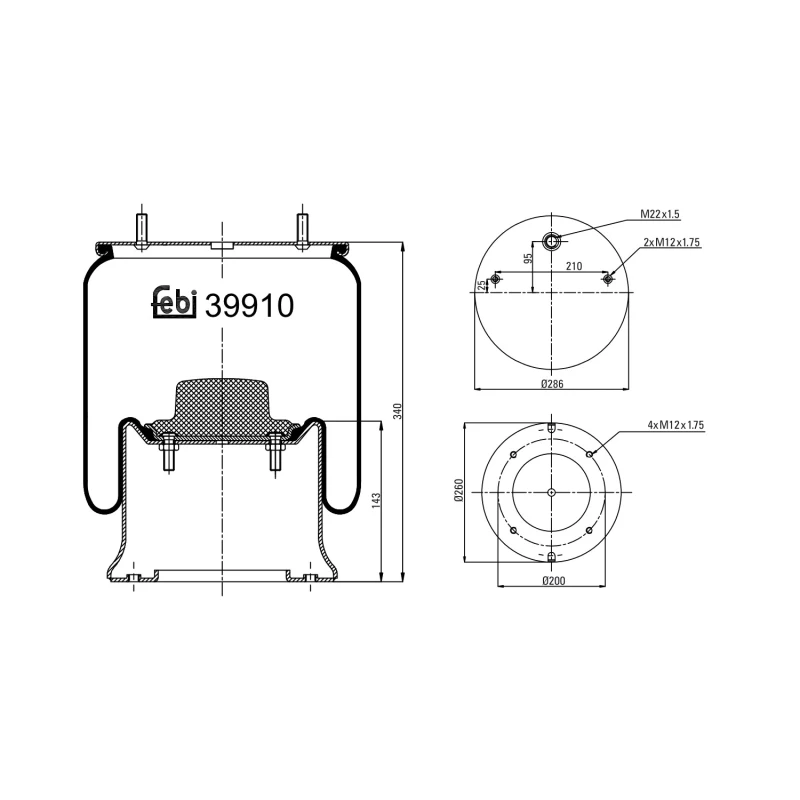 Image of FEBI BILSTEIN 39910 Boot, air suspension Boot,air suspension (324)