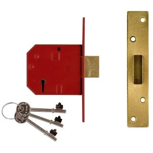 image of Union 2134E 5 Lever BS Mortice Deadlock Satin Chrome 79.5mm 3" Visi