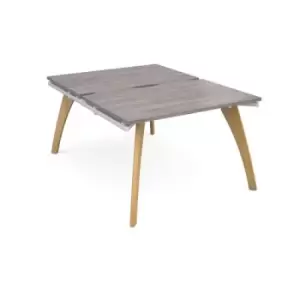Image of Fuze back to back desks 1200mm x 1600mm - white frame and grey oak top