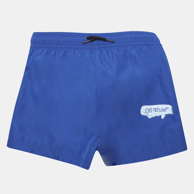Image of Off White Kids Paint S Swim Shorts Nautical Blue male 4 Yrs