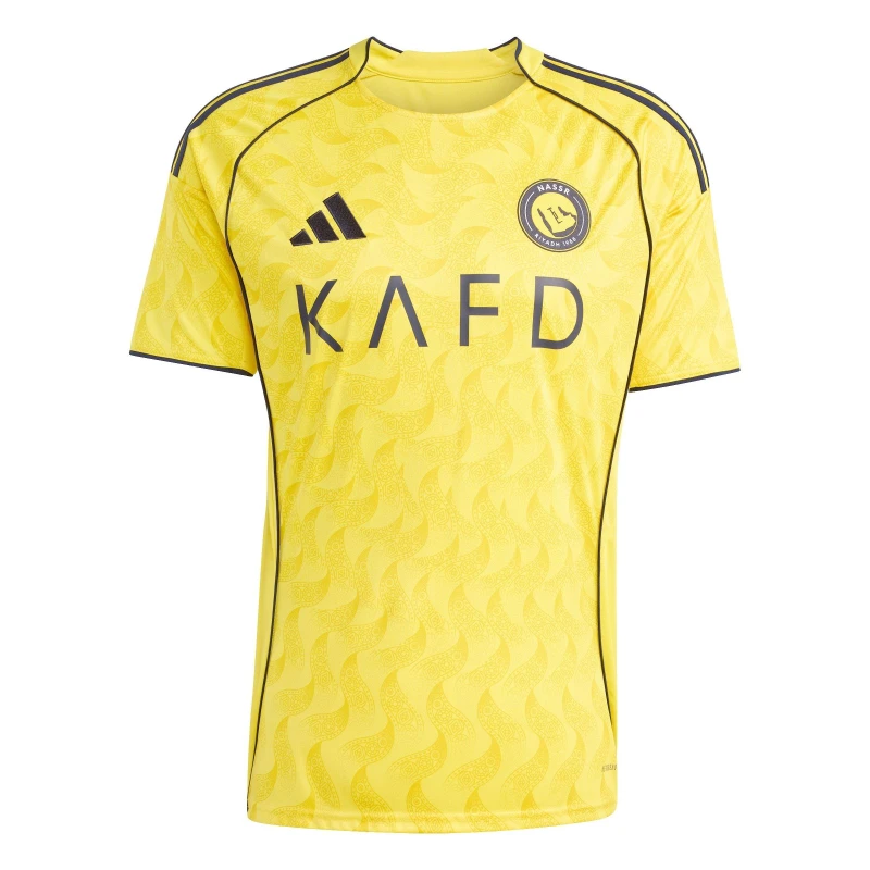 Image of adidas Al Nassr Ronaldo Home Shirt 2025 2026 Adults Yellow/Blue male S