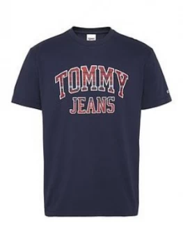 image of Tommy Jeans TJM Plaid Collegiate T-Shirt - Navy Size M Men