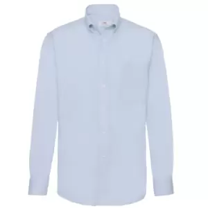 Image of Fruit Of The Loom Mens Long Sleeve Oxford Shirt (2XL) (Oxford Blue)