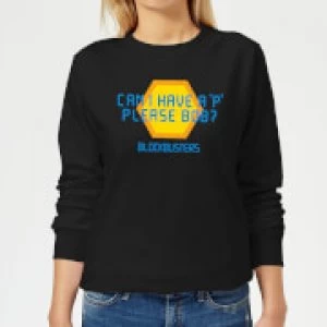 image of Blockbusters Can I Have A 'P' Please Bob? Womens Sweatshirt - Black - 5XL