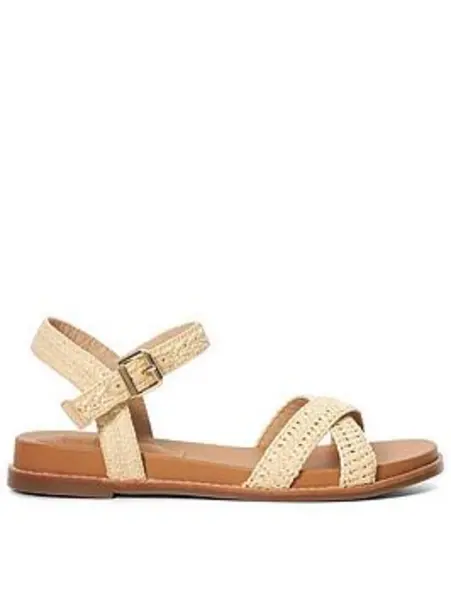 image of Dune London Lassey Leather Ankle Strap Sandals - Natural, Size 8, Women Natural VYCVA Female 8