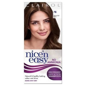 Nice n Easy No Ammonia Hair Dye Medium Golden Brown 78 Brunette