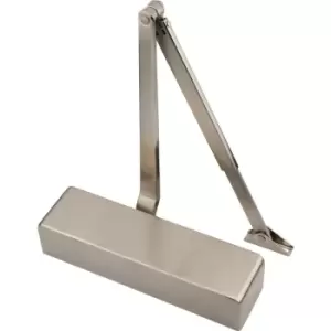 Eclipse Power Adjustable Overhead Door Closer in Satin, Size 2-4