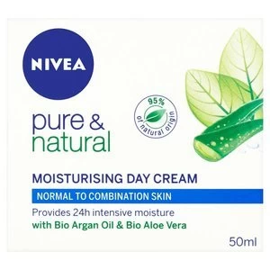 Image of Nivea Pure and Natural Moisturising Cream Normal/Combination