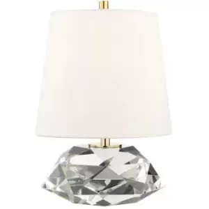 Henley 1 Light Small Table Lamp Brass, Belgian Linen