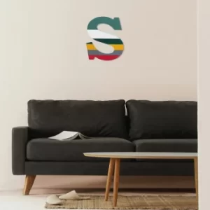 Image of Alphabet S 2 Multicolor Decorative Wooden Wall Accessory