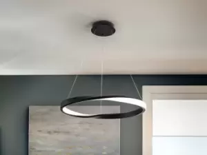 Image of Altair Integrated LED Pendant Ceiling Light Matt Black 4000K