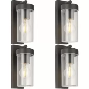 image of Loops - 4 pack Modern Outdoor IP44 Wall Lantern Light - 15W E27 gls LED - Dimmable