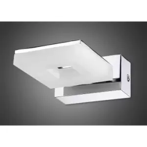 Image of Wall light Marc 1 Bulb 5W LED 3000K IP44, 450lm, polished chrome/frosted acrylic