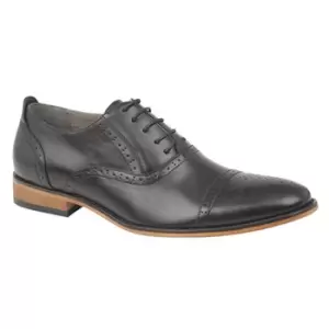 Image of Goor Mens Capped Lace Oxford Brogue Shoes (9 UK) (Oxblood)