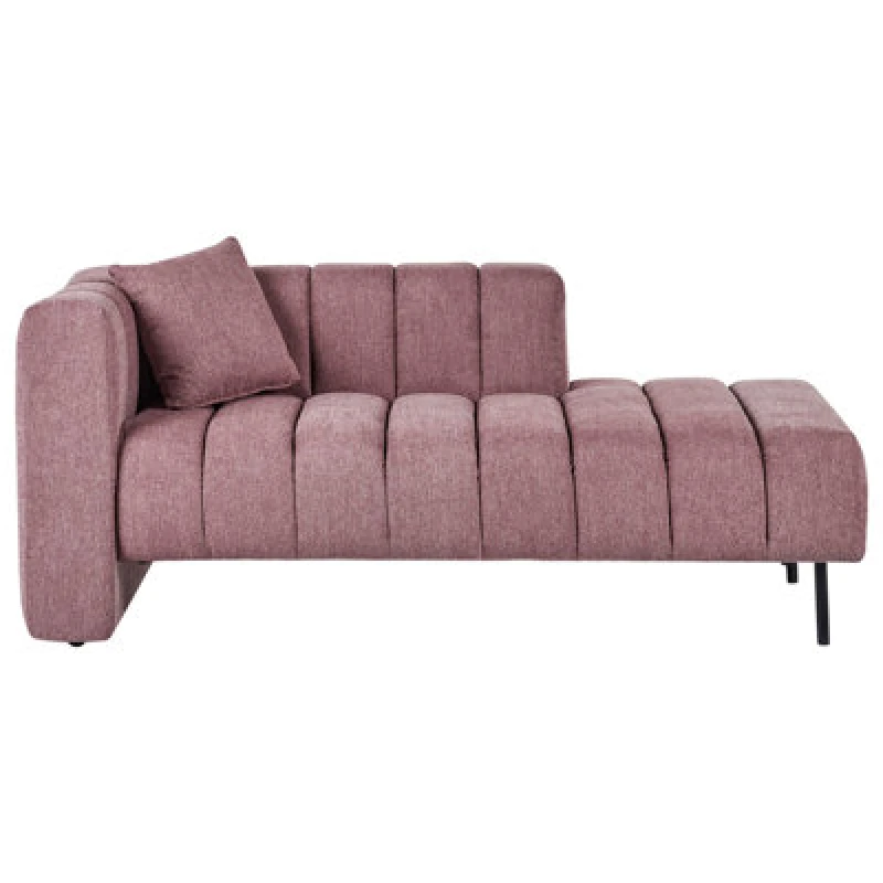 Image of Beliani Left-Hand Chaise Lounge Lannils Fabric Pink