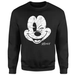 Image of Mickey Mouse Worn Face Sweatshirt - Black - L - Black