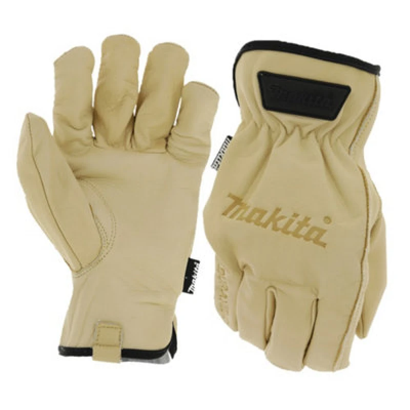 Image of Makita Durahide Leather Gloves P-84626 Colour: Beige