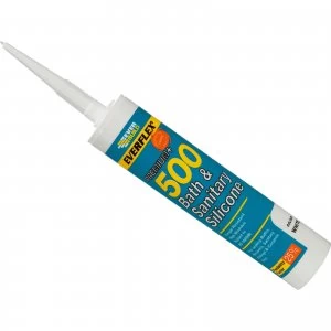 image of Everbuild 500 Bath and Sanitary Silicone Sealant 310ml