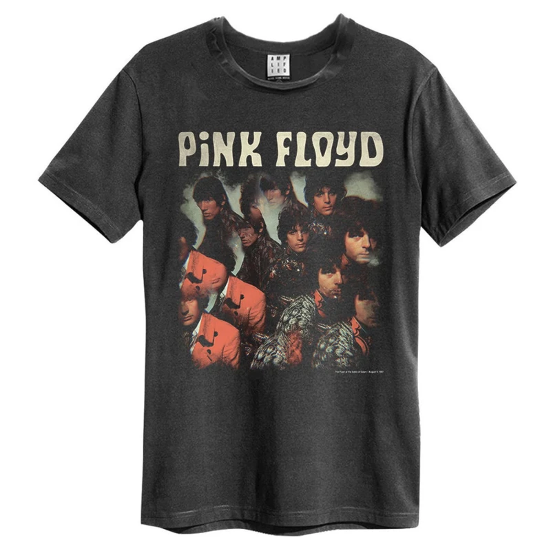 Image of Amplified Amplified Men Piper At The Gate Pink Floyd T-Shirt in Charcoal Size: X-Small Charcoal XS Male 5059699801752