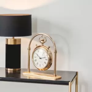 Image of Antique Brass & Glass Carriage Clock Antique Brass