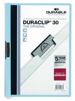Image of Durable Duraclip 30 Report File 3mm A4 Blue 220006 (PK25)