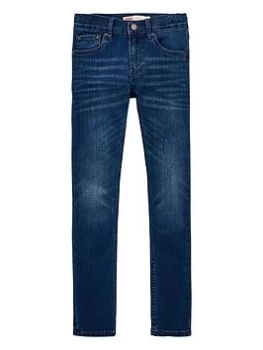 image of Levis Boys 510 Skinny Fit Jeans - Mid Wash, Size Age: 12 Years