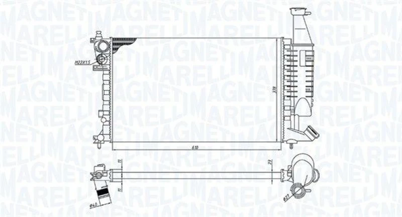 Image of MAGNETI MARELLI Engine radiator MAGNETI MARELLI 350213186400