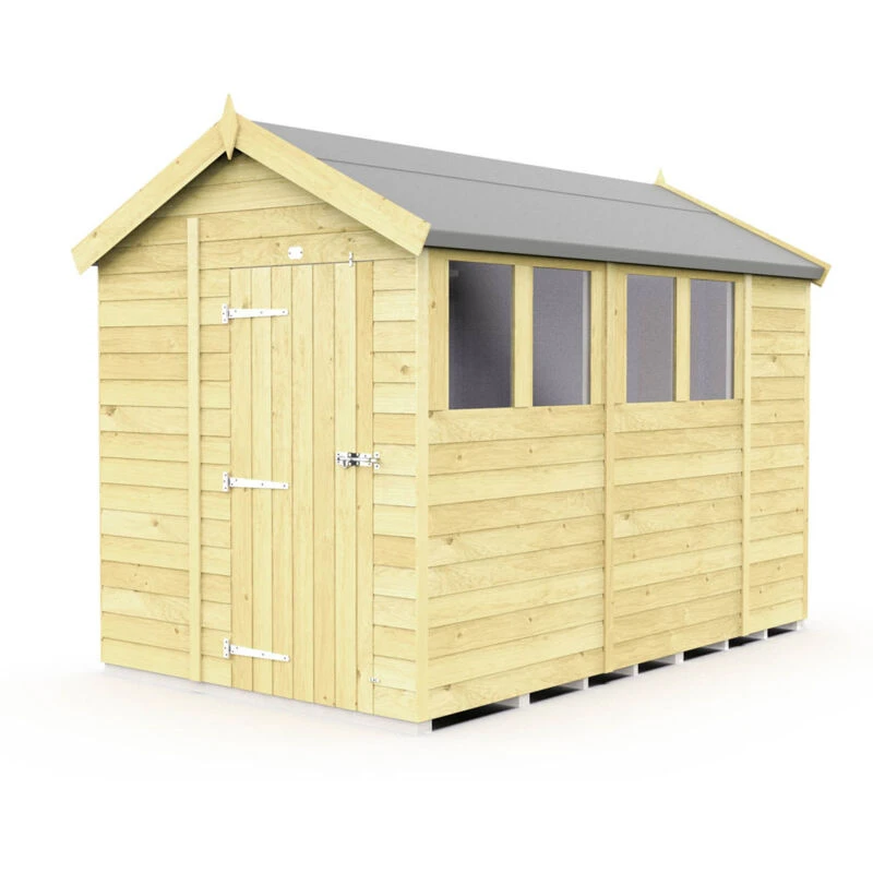Image of Flat Pack Sheds DIY Sheds 6 x 11 Apex Shed, Brown 6X11AFF