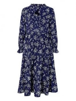 Monsoon Girls S.E.W. Rose Rosetta Dress - Navy, Size 10 Years, Women