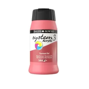 Image of Daler Rowney System 3 Acrylic Fluorescent Red (500ml)